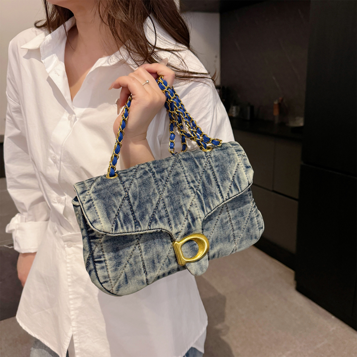 Saddle Bag Distressed - Hong Kong Style Retro Distressed Denim