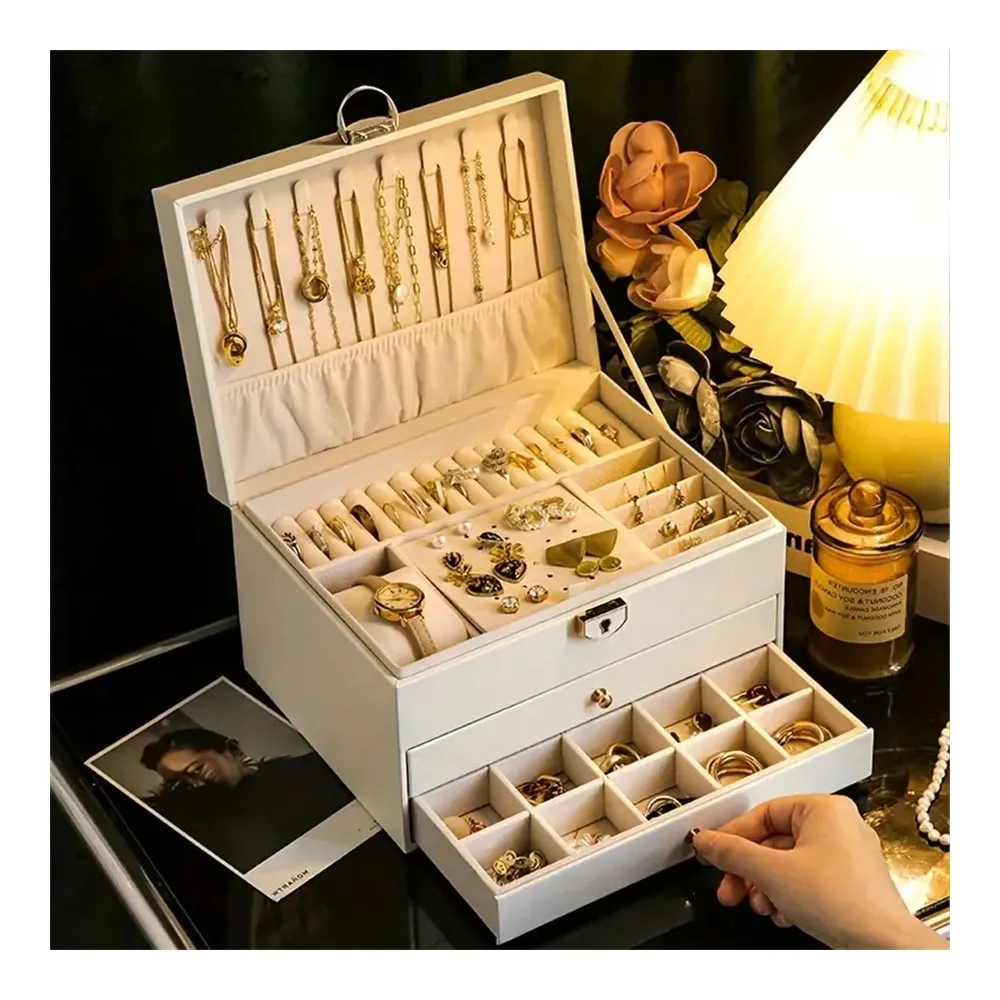 Luxury Bags Leather - Luxury Double Triple Layer Jewelry Box