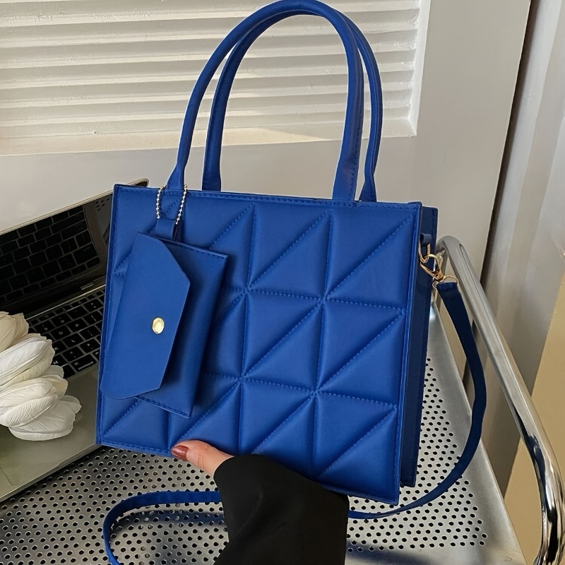 Stylish Quilted Tote Bag, Stru – обзор и цена Structured Handbag Top Handle