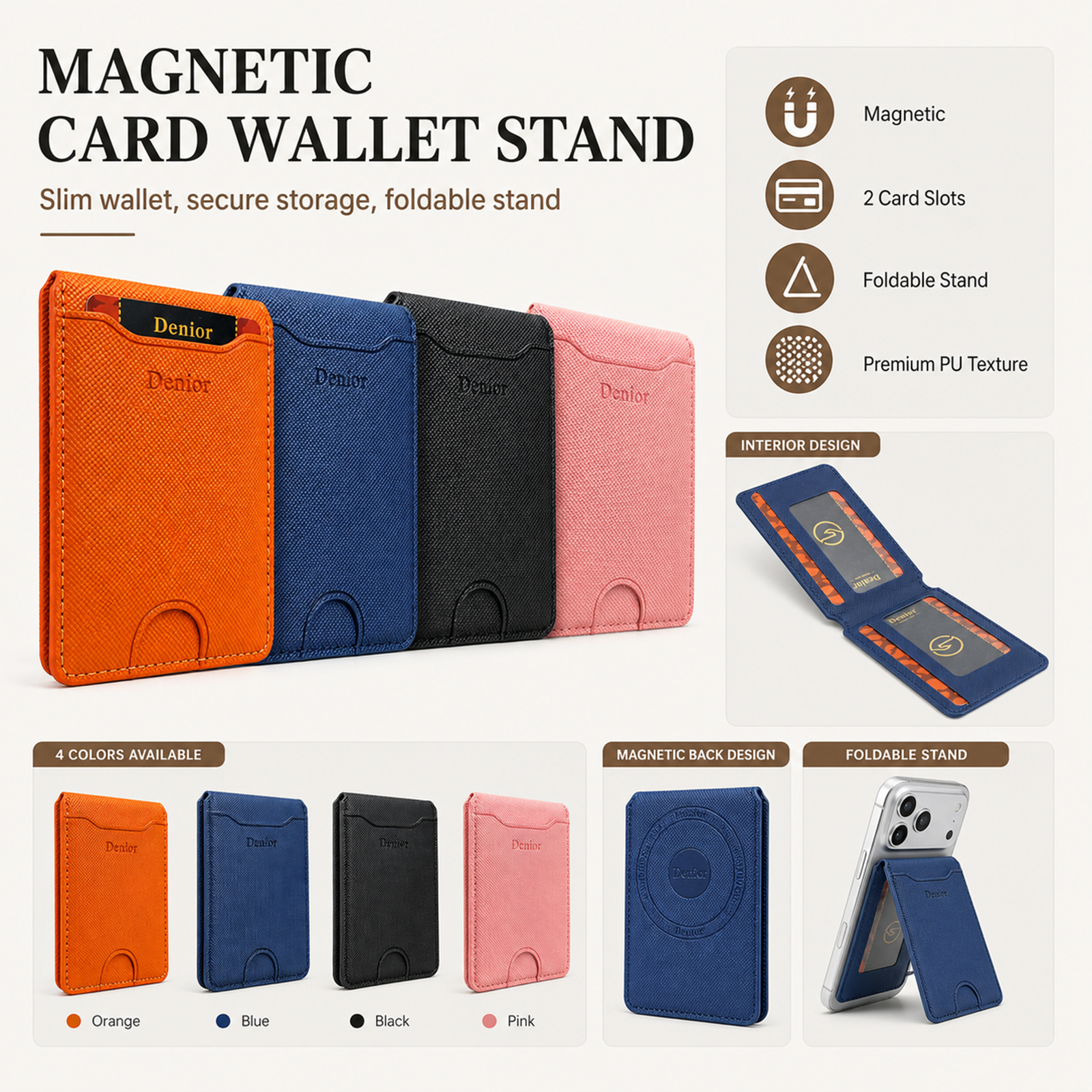 Mobile Phone Wallet Stand Magn – обзор и цена Luxury Bags Leather