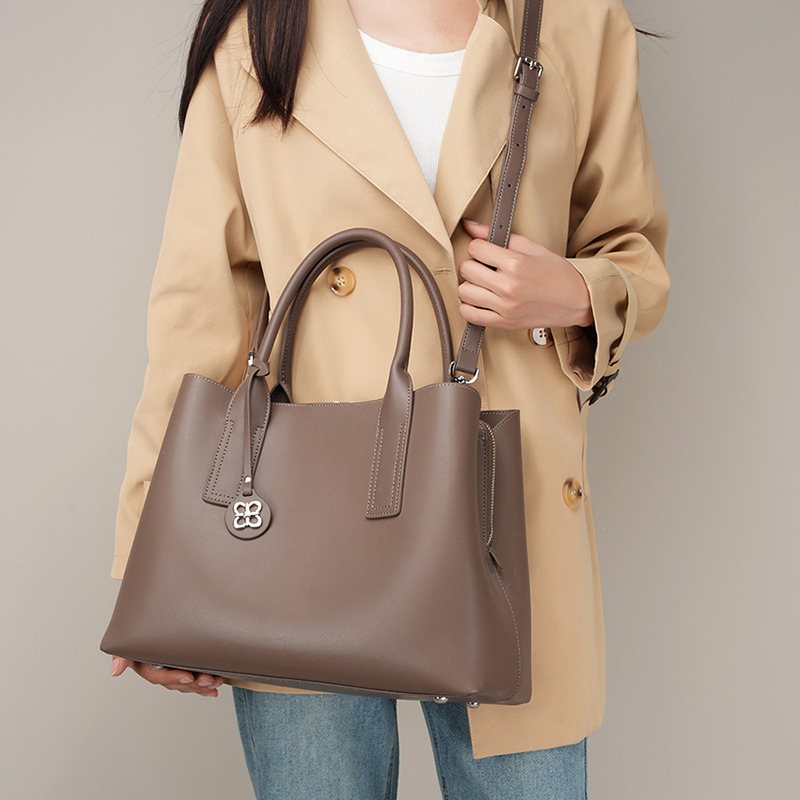 Women Black Genuine Leather St – обзор и цена Structured Handbag Top Handle