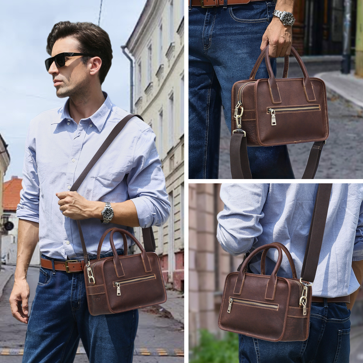 CONTACT'S Genuine Leather Men  – обзор и цена Luxury Bags Mini