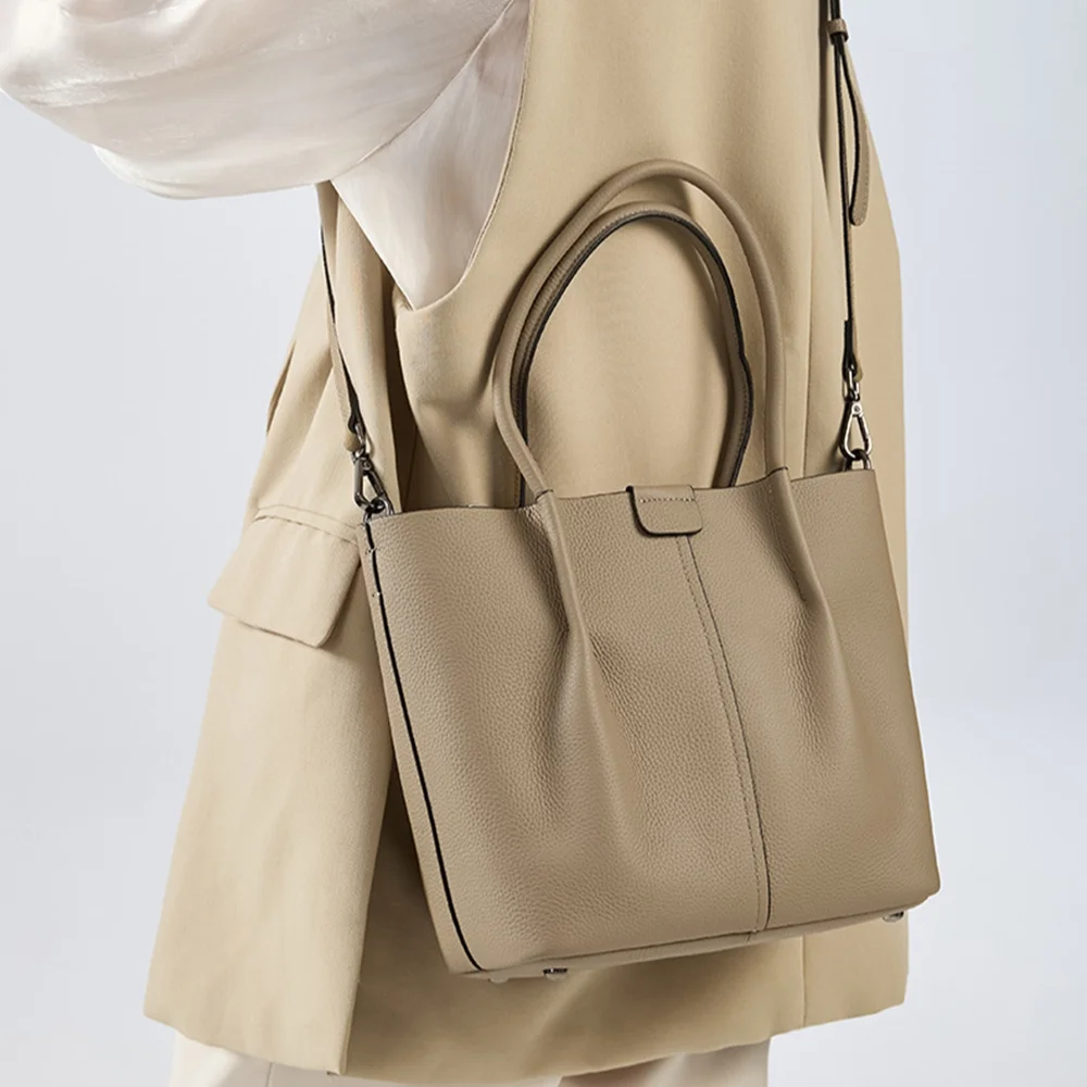 Textured Genuine Leather Handb – обзор и цена Structured Handbag Top Handle
