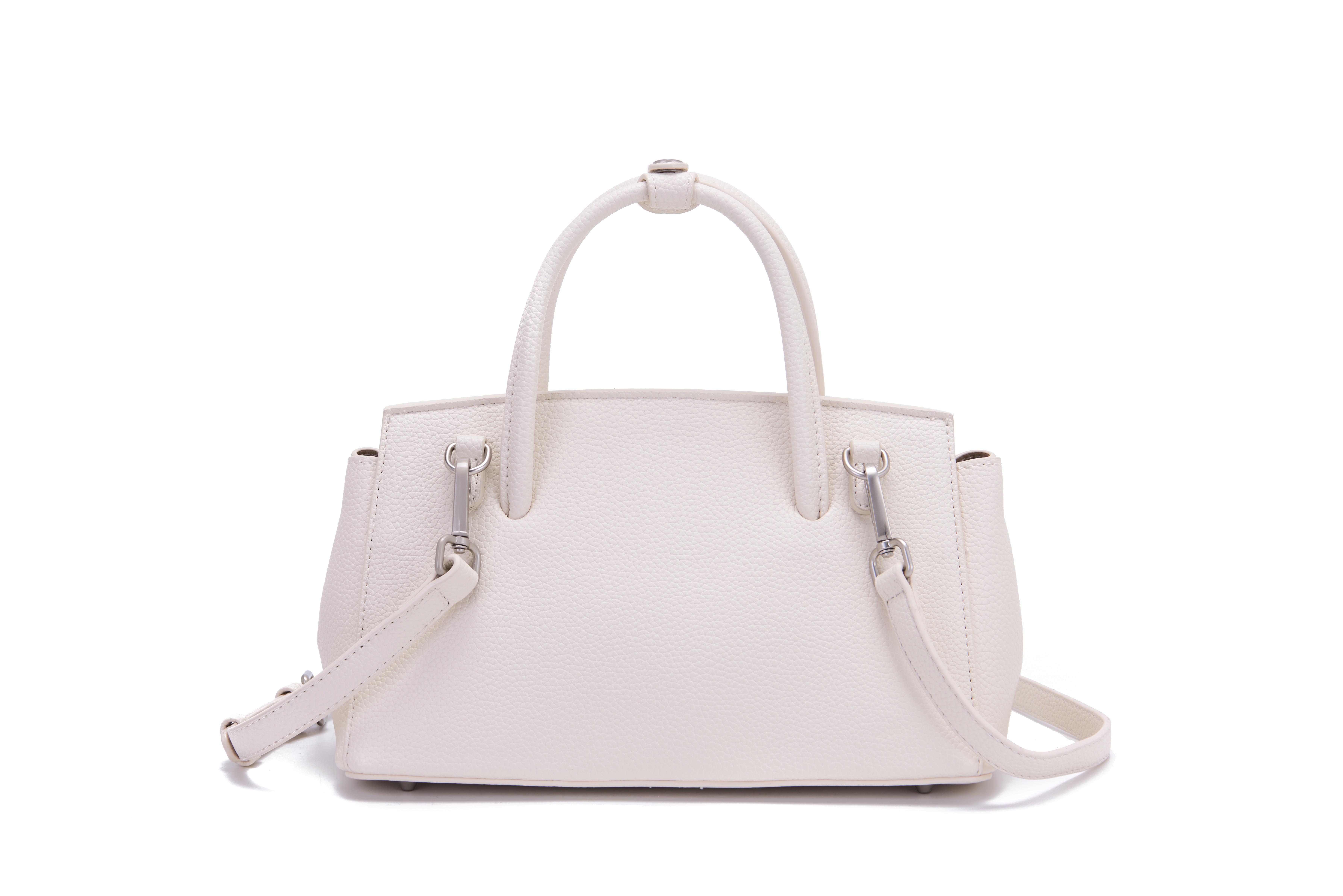 Women Off White Leather Top Ha – обзор и цена Structured Handbag Top Handle