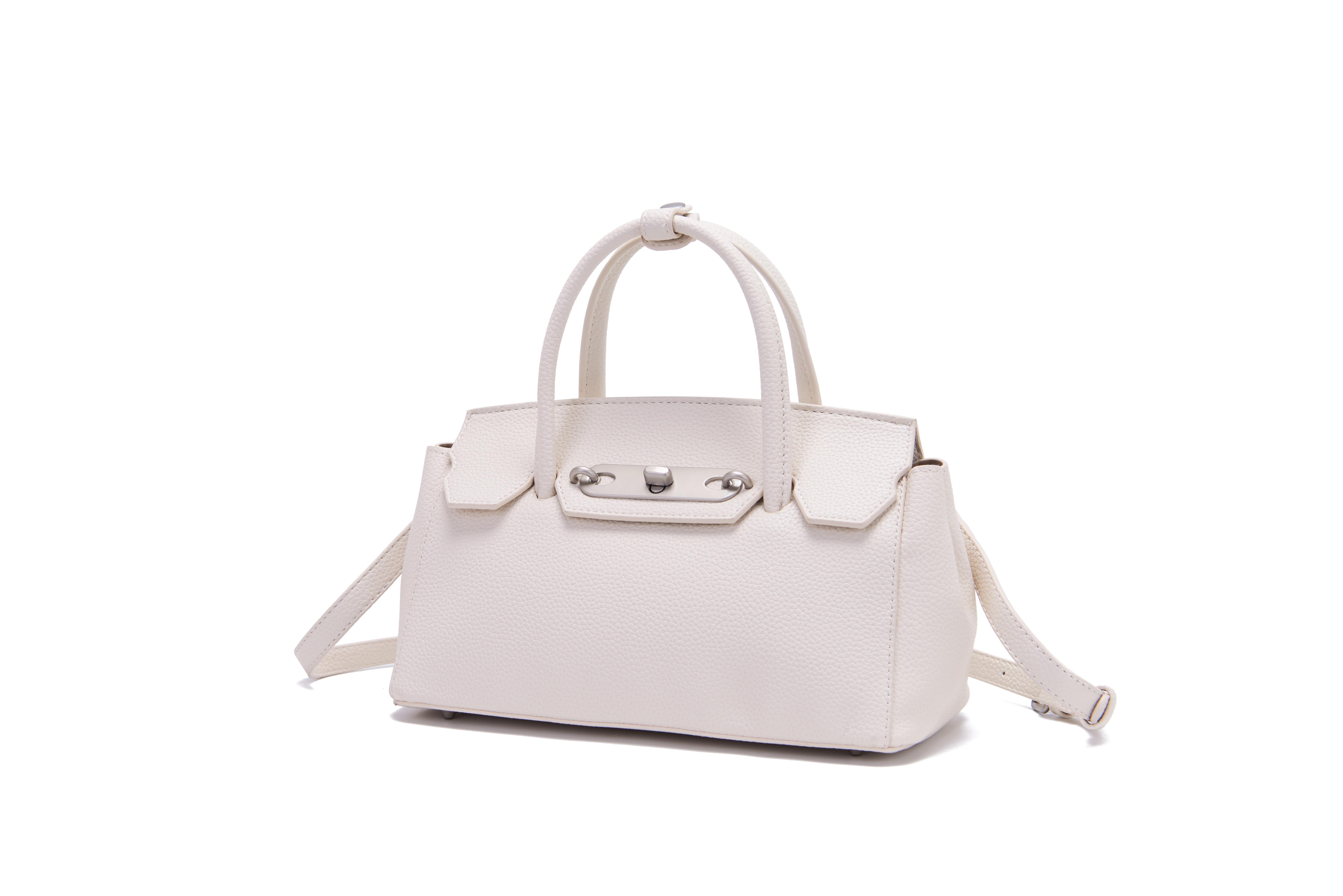 Women Off White Leather Top Ha – обзор и цена Structured Handbag Top Handle