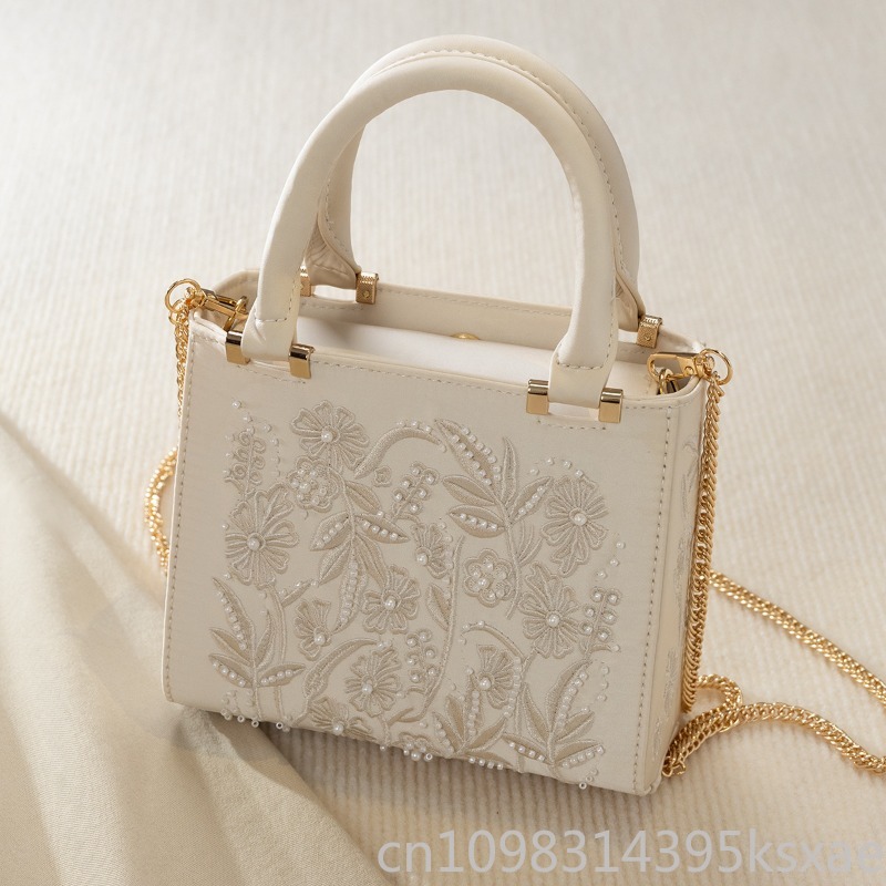 Embroidered Pearl Handbag Vint – обзор и цена Structured Handbag Top Handle