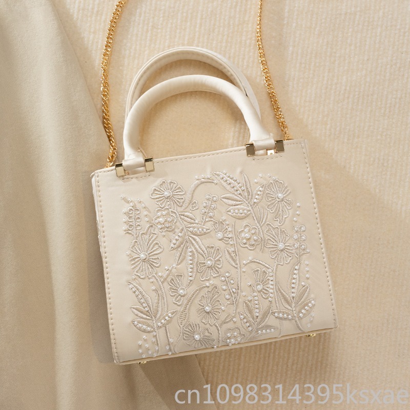 Embroidered Pearl Handbag Vint – обзор и цена Structured Handbag Top Handle
