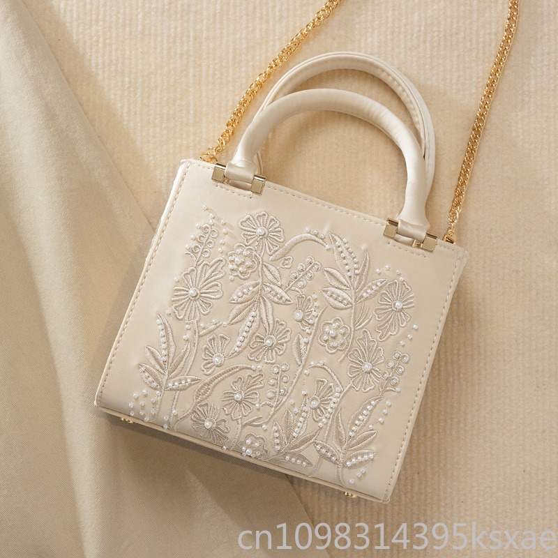 Embroidered Pearl Handbag Vint – обзор и цена Structured Handbag Top Handle