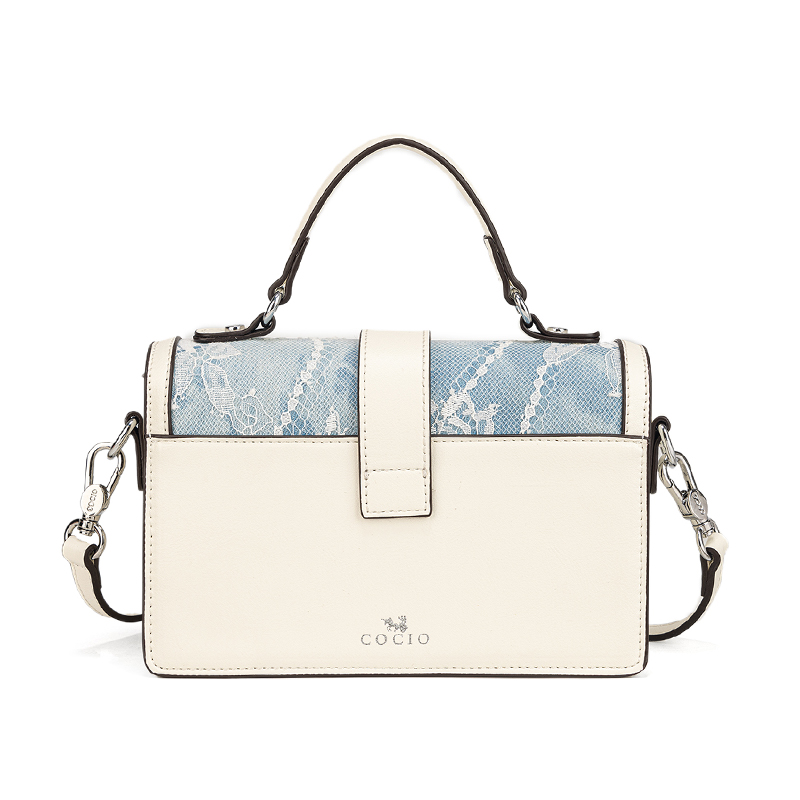 Women Blue Snake Print Lace Pa – обзор и цена Structured Handbag Top Handle