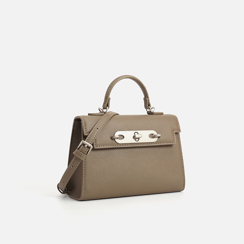 Women Taupe Saffiano Leather T – обзор и цена Structured Handbag Top Handle
