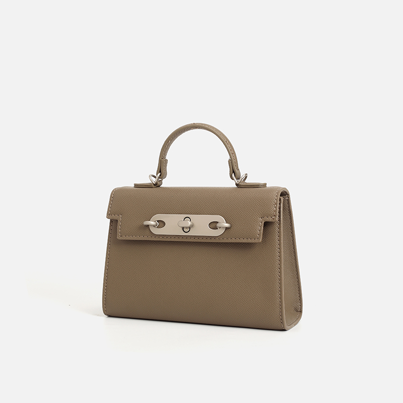 Women Taupe Saffiano Leather T – обзор и цена Structured Handbag Top Handle