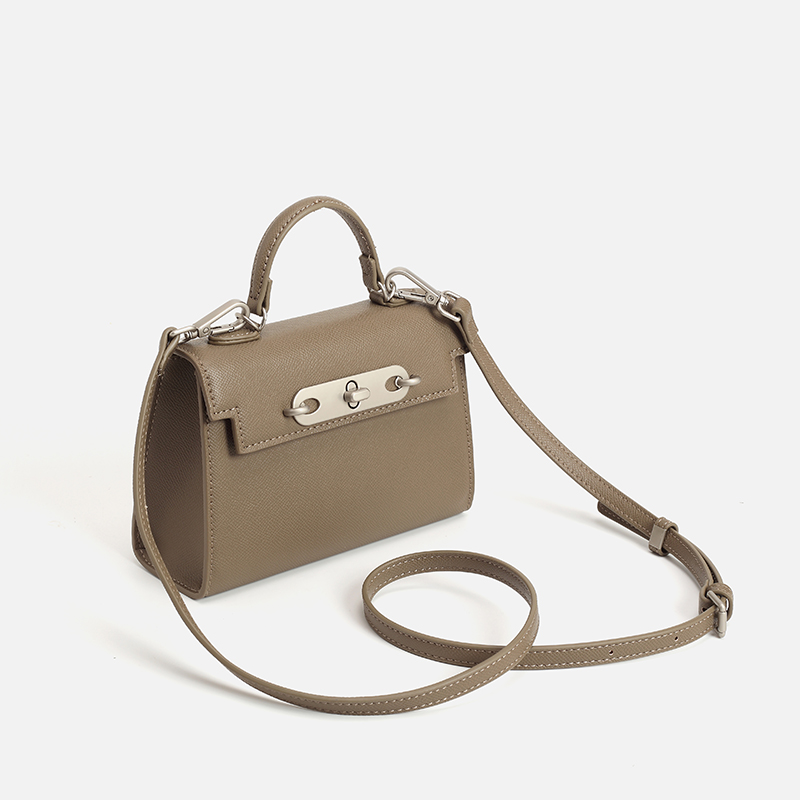 Women Taupe Saffiano Leather T – обзор и цена Structured Handbag Top Handle